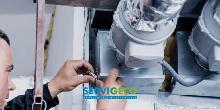 bouche d'extraction de VMC démontée pour nettoyage